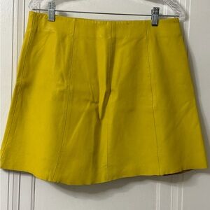 Veda Yellow Leather Mini Skirt size 10